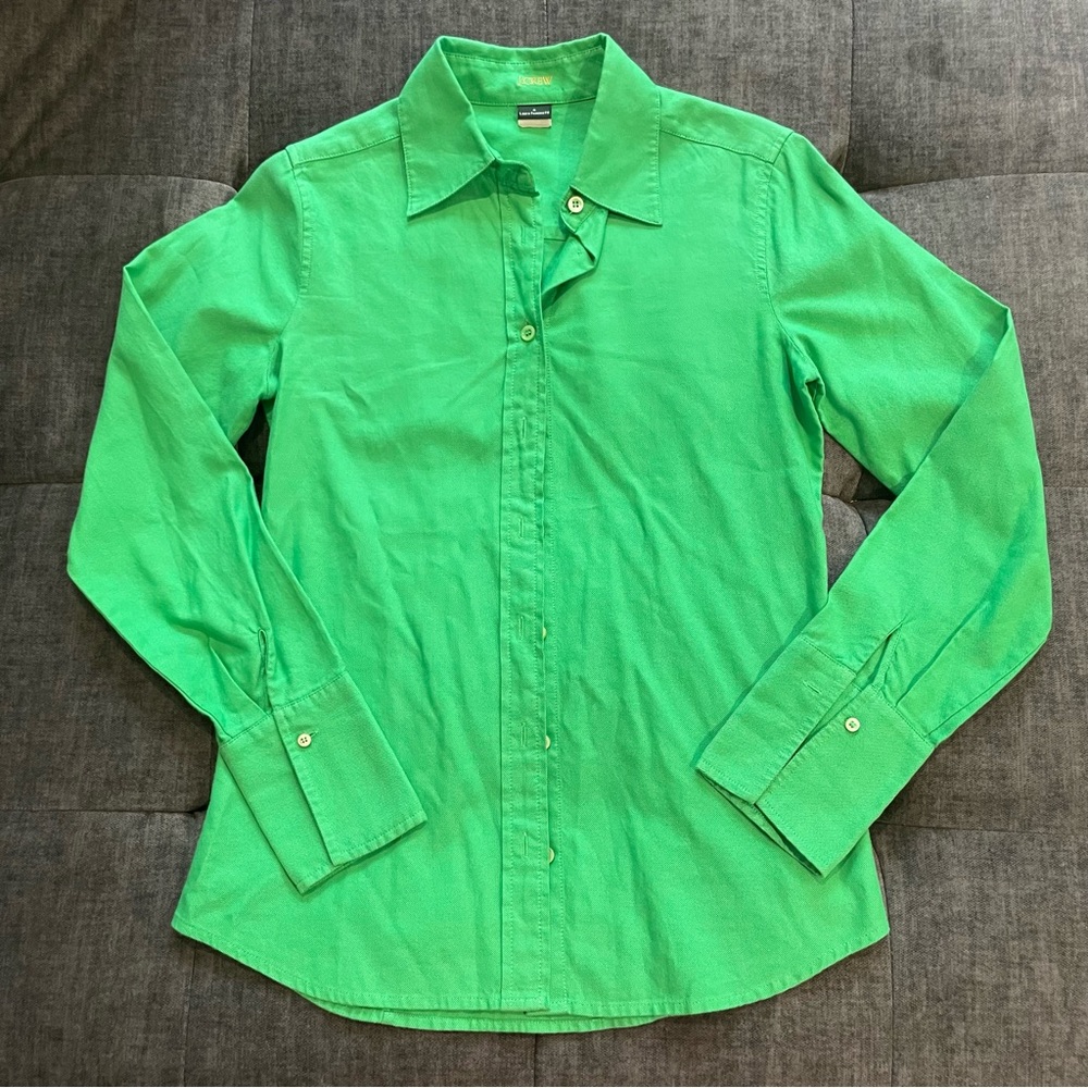 J.Crew Green Button up Laura Femme Fit